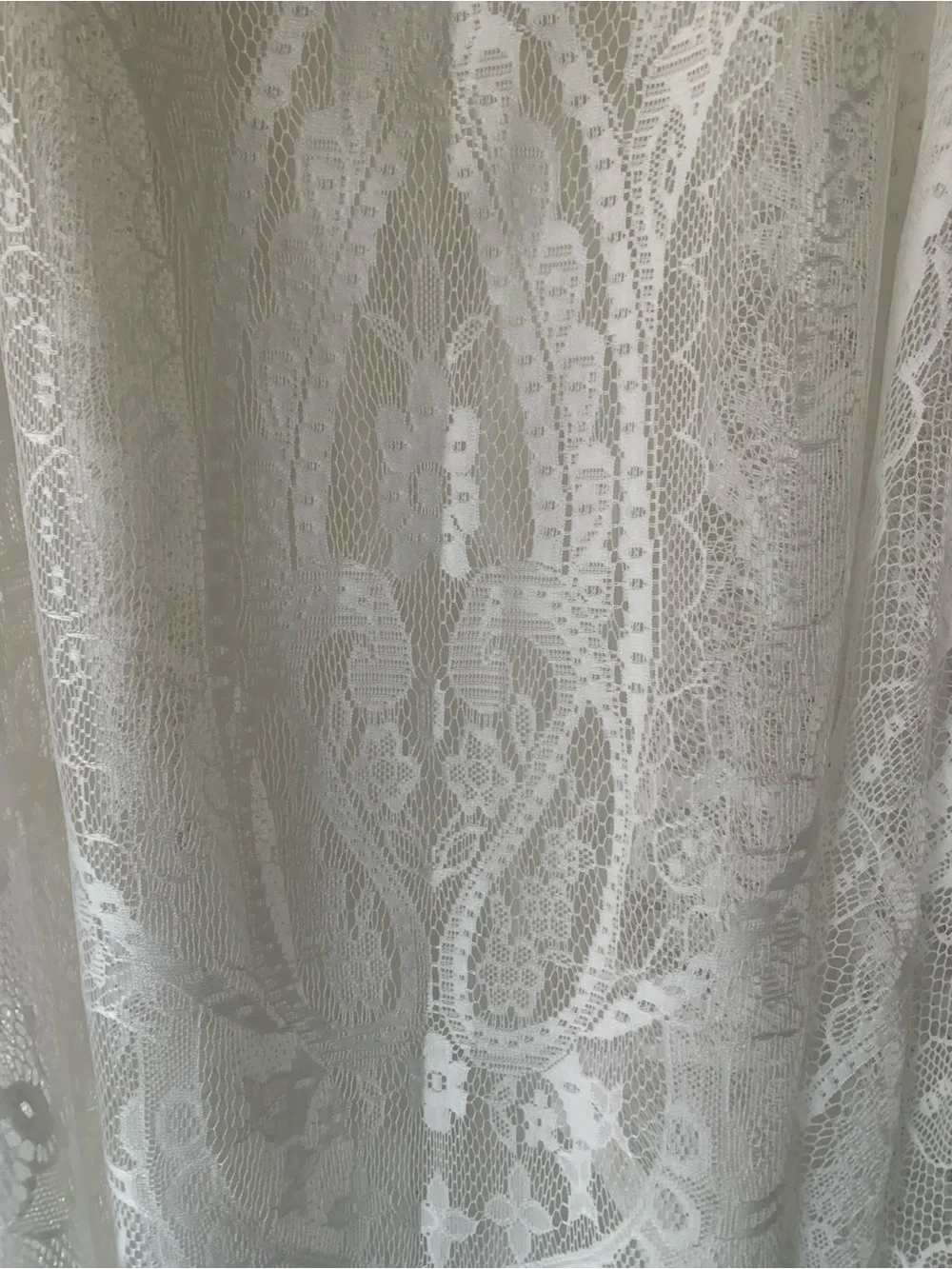 Boho White Lace High-Low Fringe Wrap